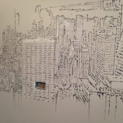 New York in una stanza, disegno su parete