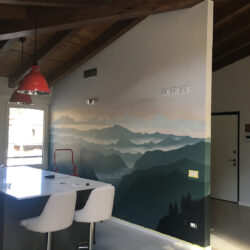 Profili di montagne, decorazione su parete