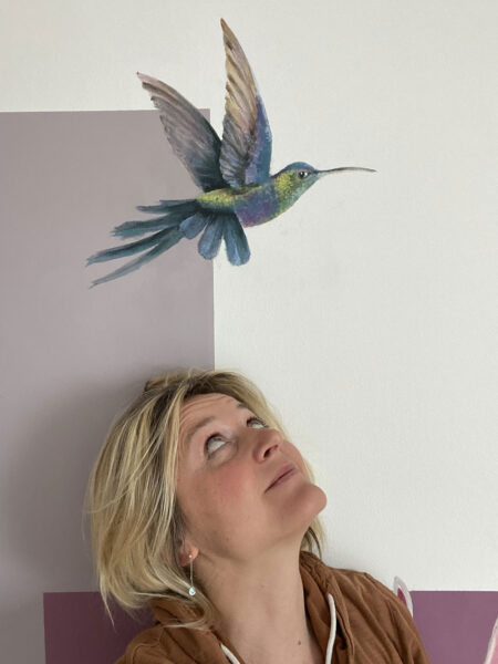 Fiori esotici e colibrì