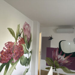 Fiori esotici e colibrì