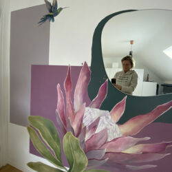 Fiori esotici e colibrì